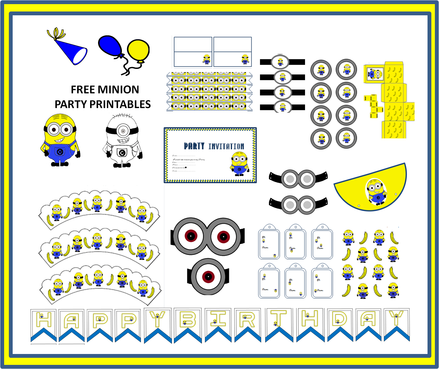 Lots Of Free Minion Party Printable | Minion Birthday Invitations with regard to Minion Party Ideas Free Printables