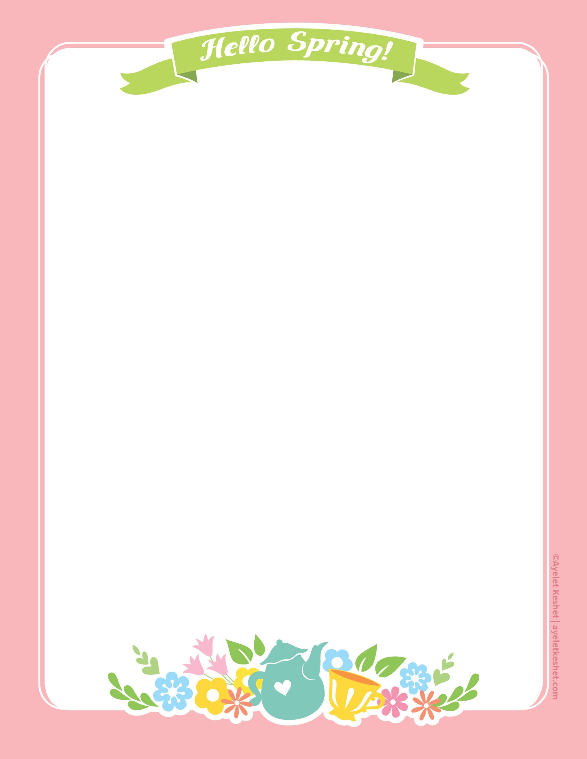 Lovely Free Printable Stationery Paper For Spring - Ayelet Keshet throughout Free Printable Spring Stationery