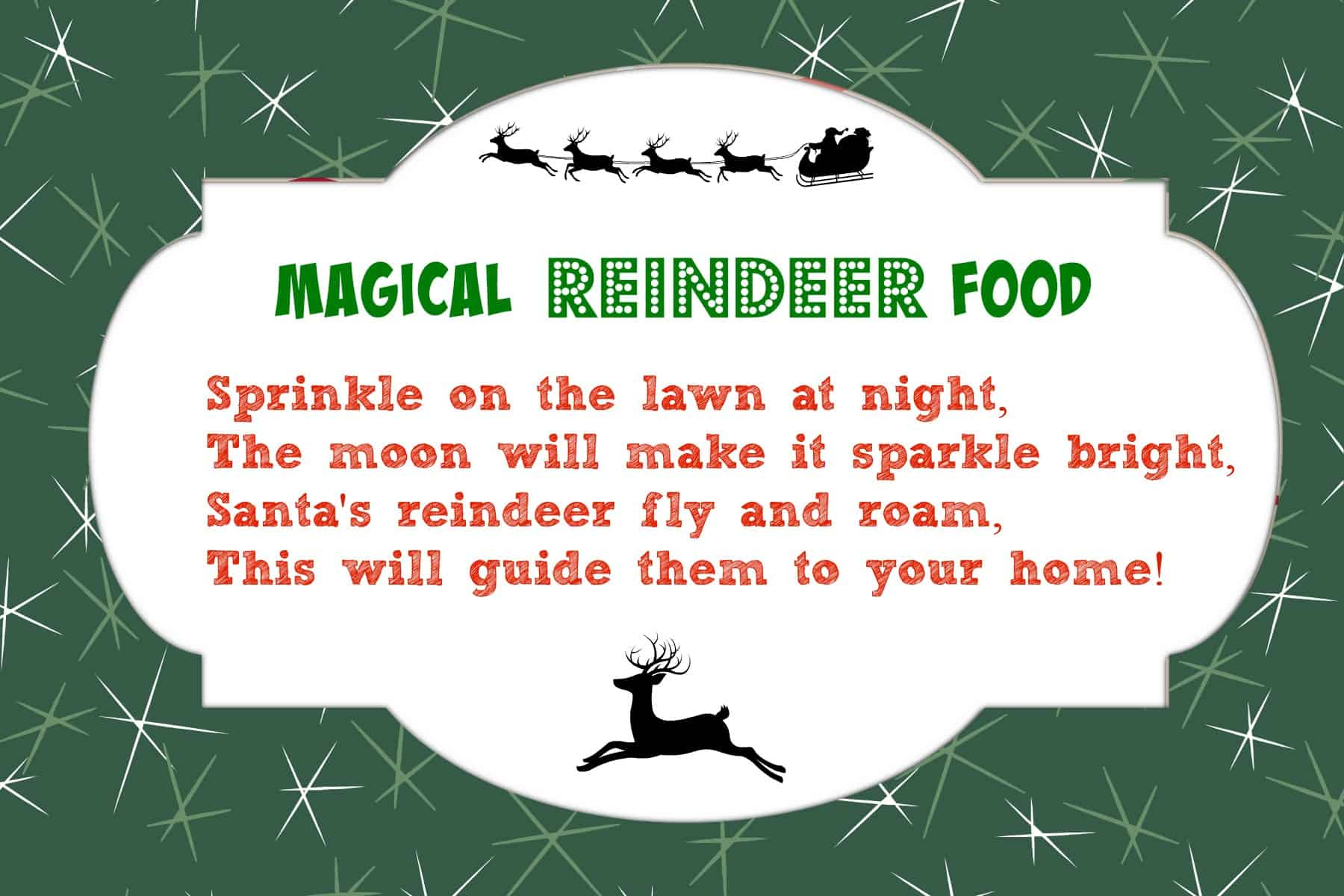 Magical Reindeer Food Recipe + Free Printable Poem Tag - Mama Cheaps® regarding Free Printable Reindeer Dust Poem