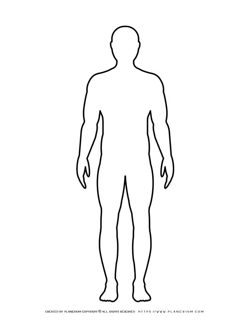 Male Body Outline | Planerium intended for Free Printable Person Template