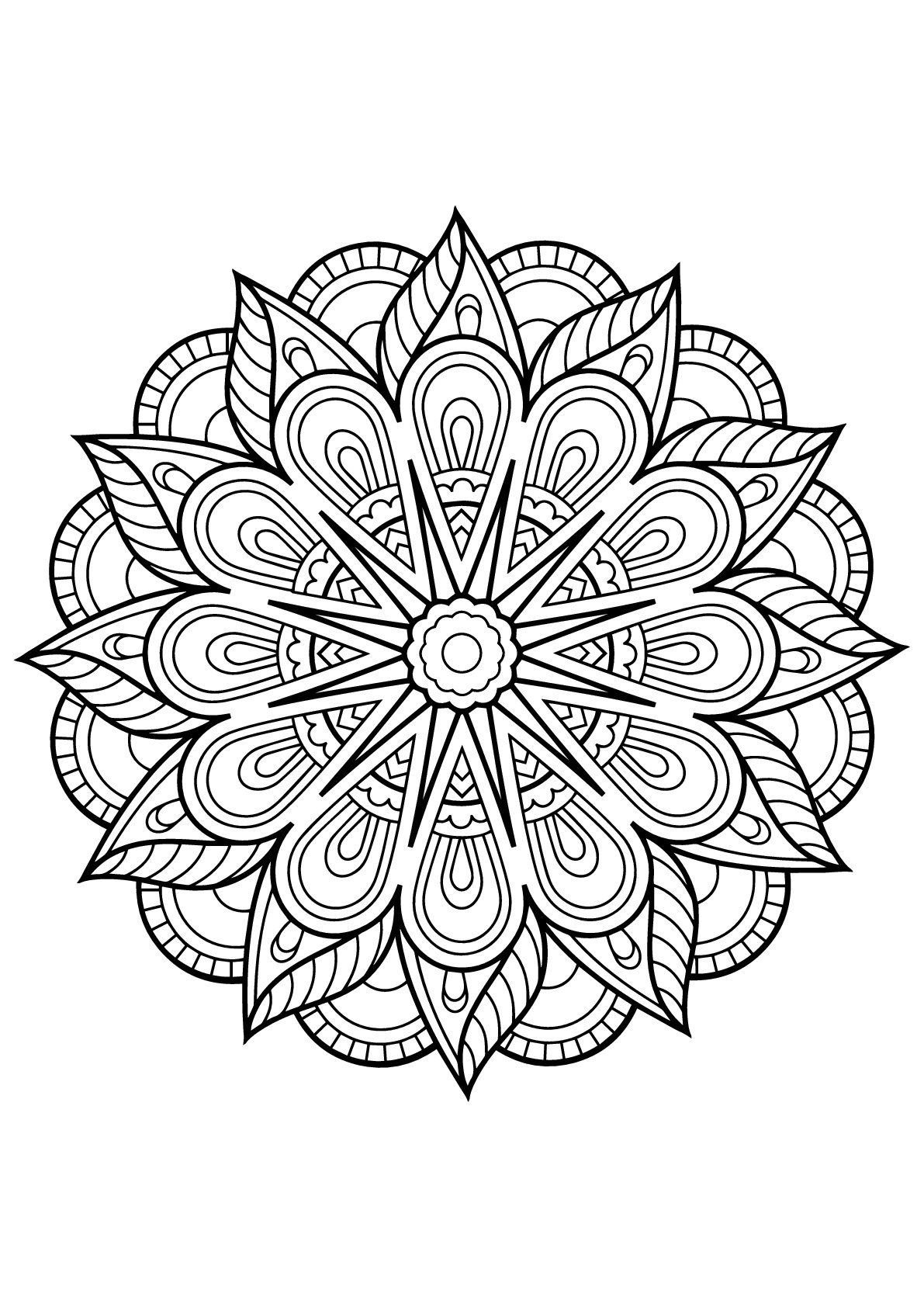 Mandala From Free Coloring Books For Adults - 1 - Mandalas Adult for Free Printable Mandala Coloring Pages for Adults