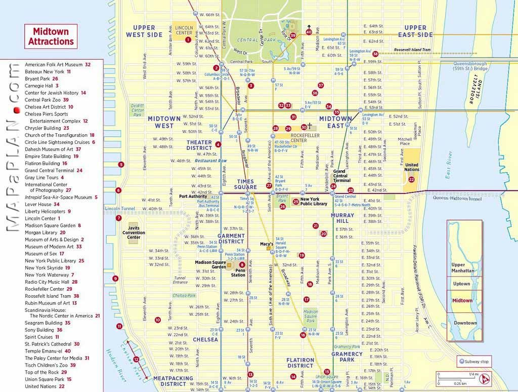 Map Of New York&amp;#039;S Top Tourist Attractions throughout Free Printable Map Of Manhattan