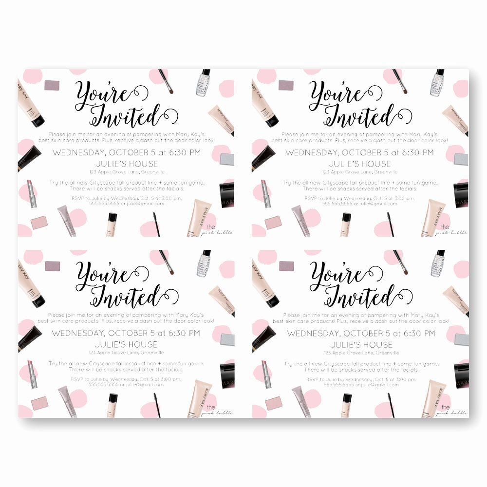 Mary Kay Party Invitation Ideas Inspirational Invitations — The with regard to Mary Kay Invites Printable Free