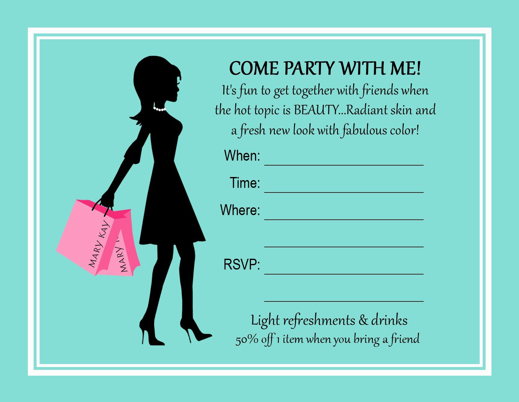 Mary Kay Party Invitation Templates Luxury Printable Mary Kay within Mary Kay Invites Printable Free