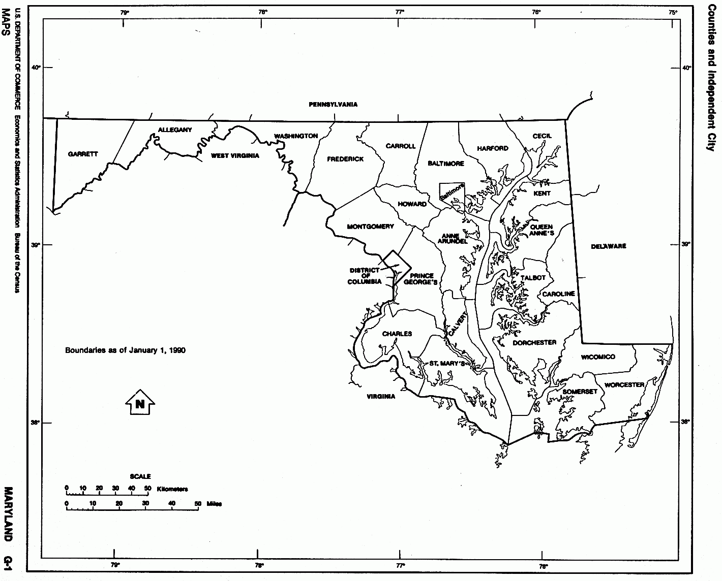 Maryland Free Map throughout Free Printable Map Of Maryland