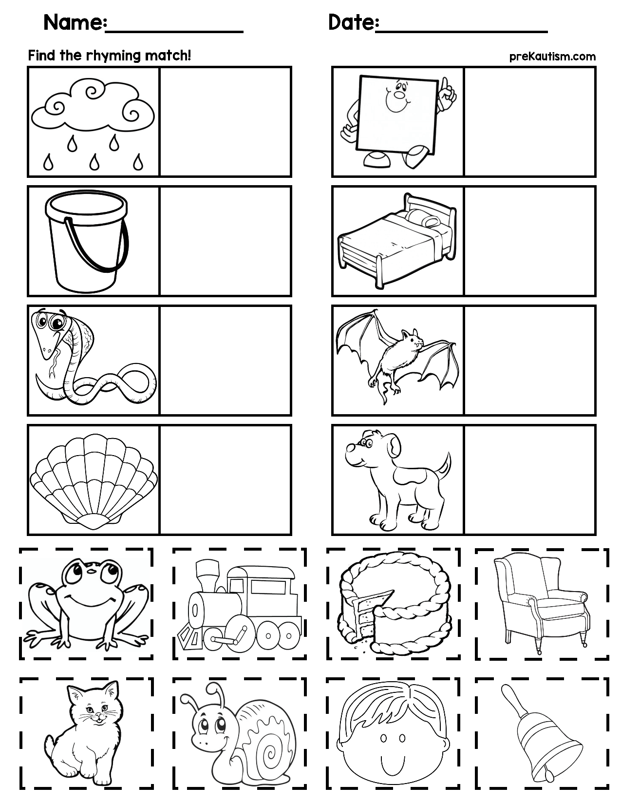 Matching Rhyming Words | Rhyming Words Worksheets, Rhyming with regard to Free Printable Rhyming Activities For Kindergarten