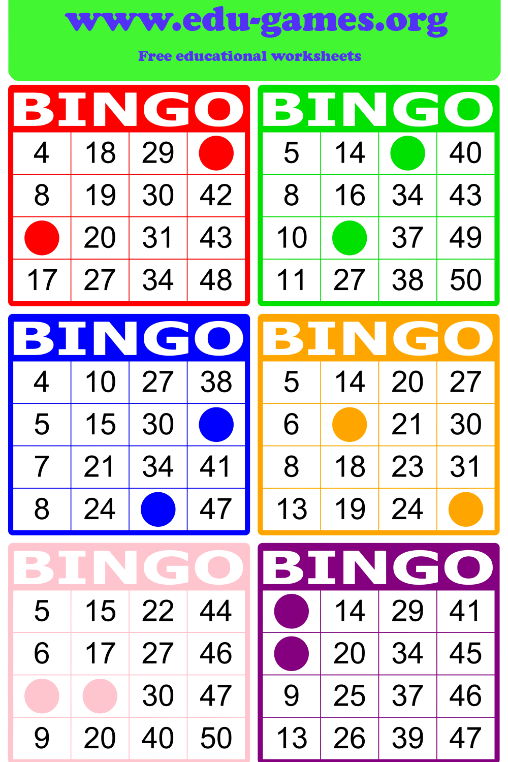 Math Bingo | Free Printable Pdf Math Bingo Cards pertaining to Free Printable Multiplication Bingo