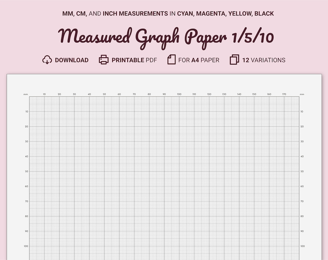 Measured Graph Paper, Millimeters/Centimeters/Inches, Printable A4 with Free Printable Graph Paper 1.4 Inch