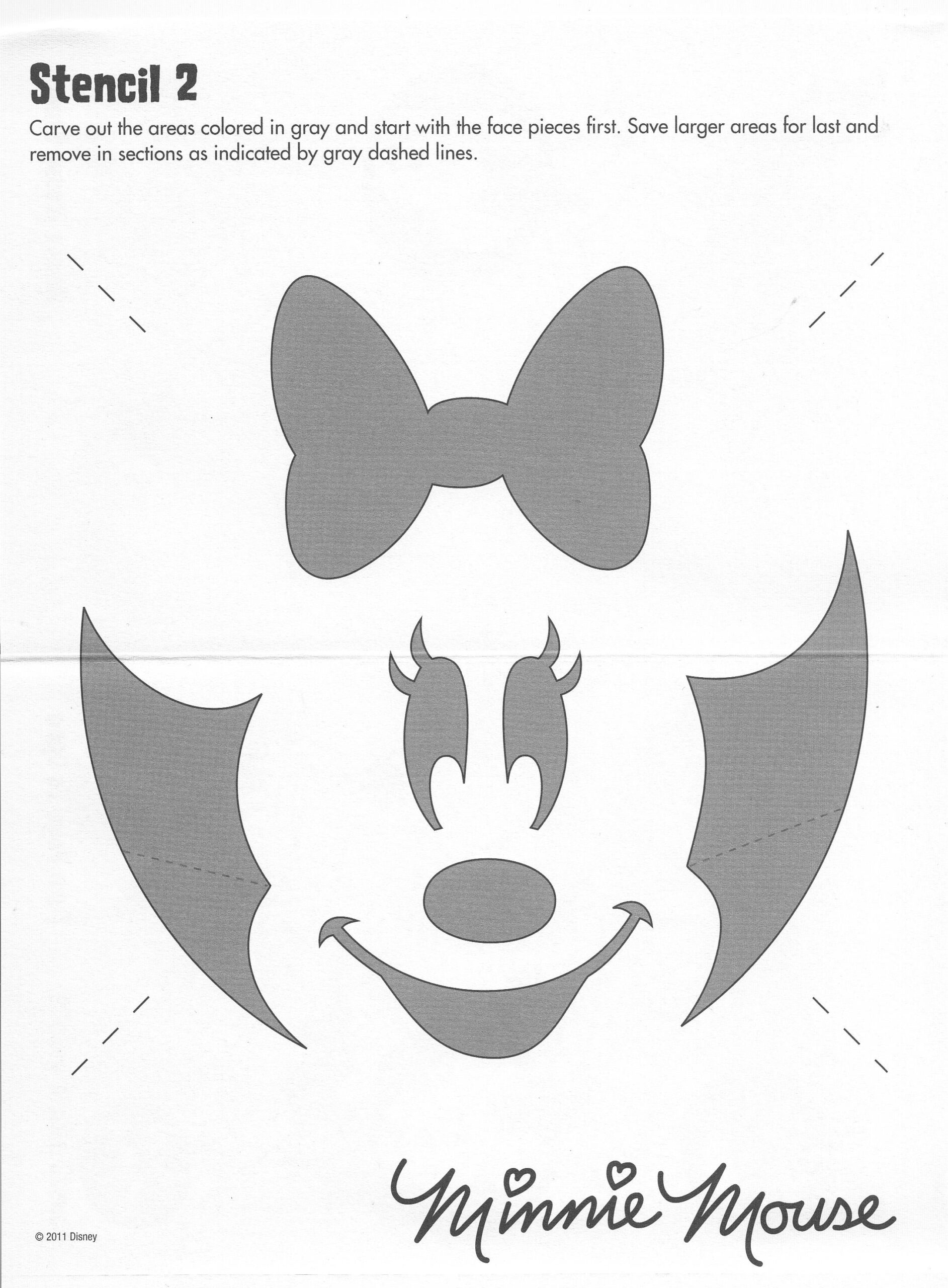 Mickey Mouse: Minnie (Free Pumpkin Stencil - Pumpkin Pattern in Free Pumpkin Carving Patterns Disney Printable