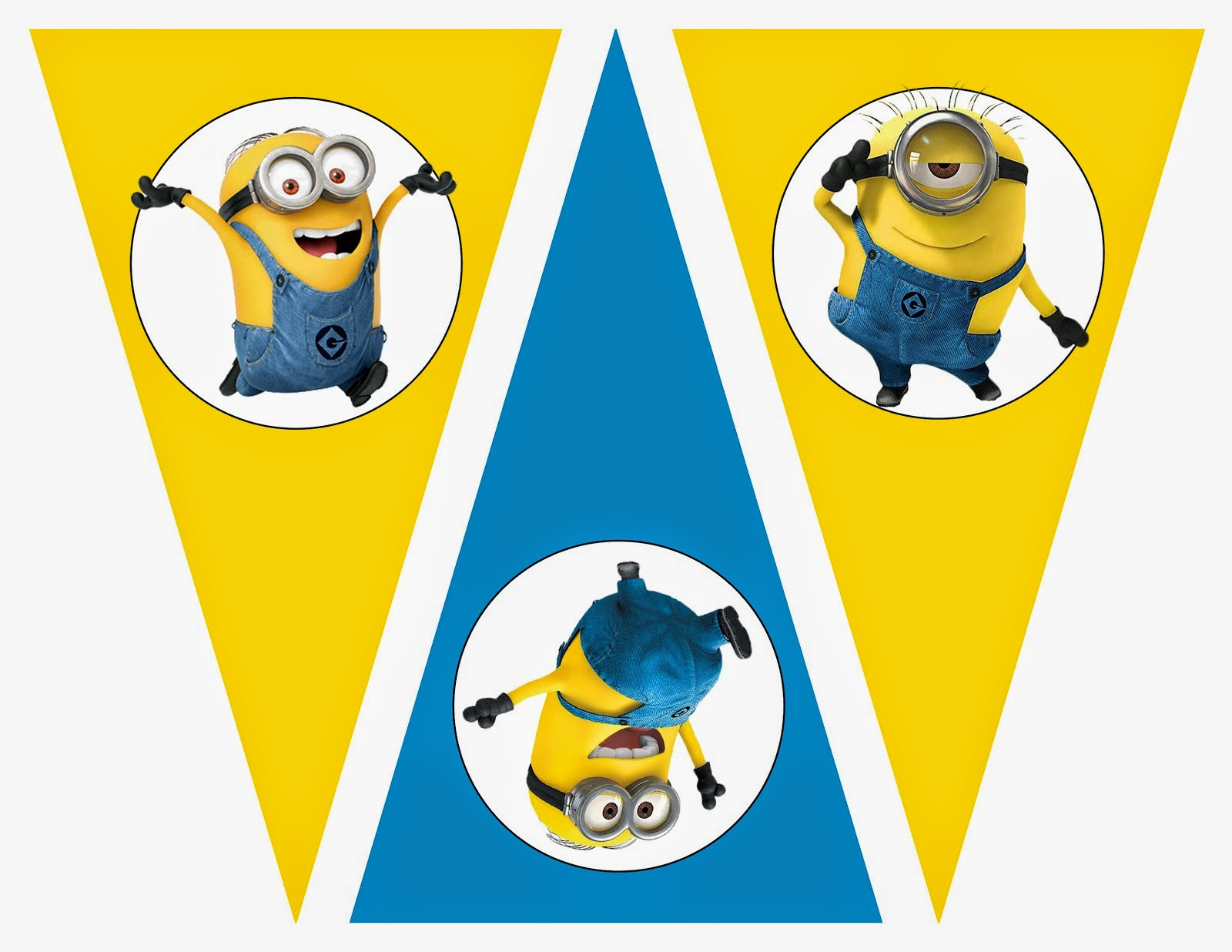 Minions: Free Printable Bunting, Labels And Toppers. - Oh My for Minion Party Ideas Free Printables