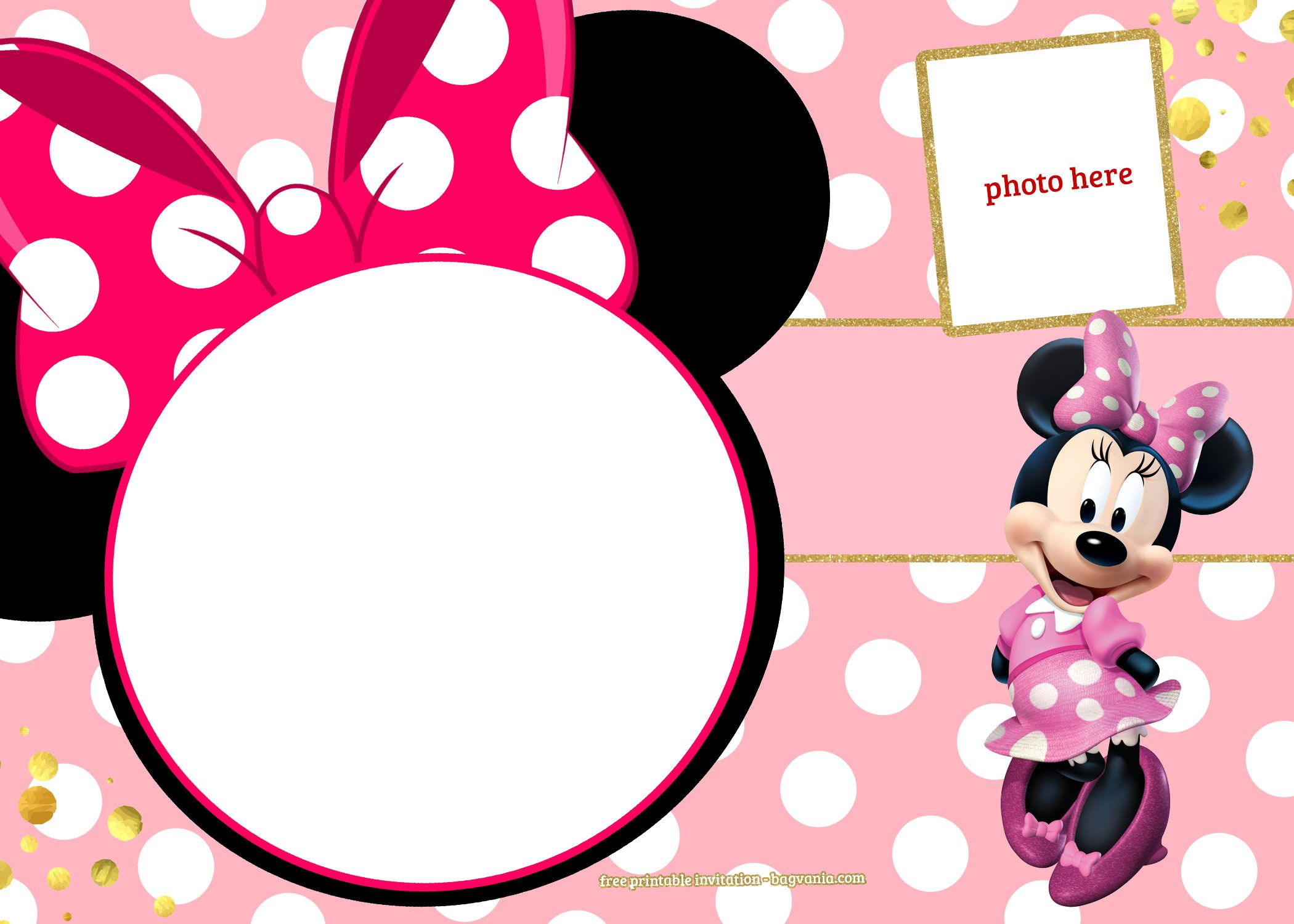 Minnie Mouse Card Templates | Cool Free Printable Minnie Mouse for Free Printable Minnie Mouse Invitations