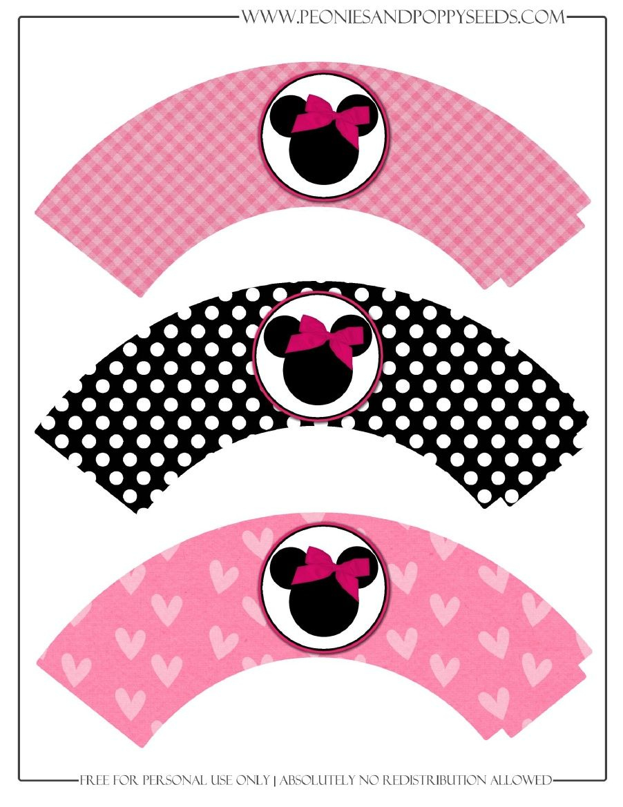 Minnie Mouse Cupcake Wrappers | Minnie Mouse Cupcakes, Minnie with regard to Free Printable Minnie Mouse Cupcake Wrappers