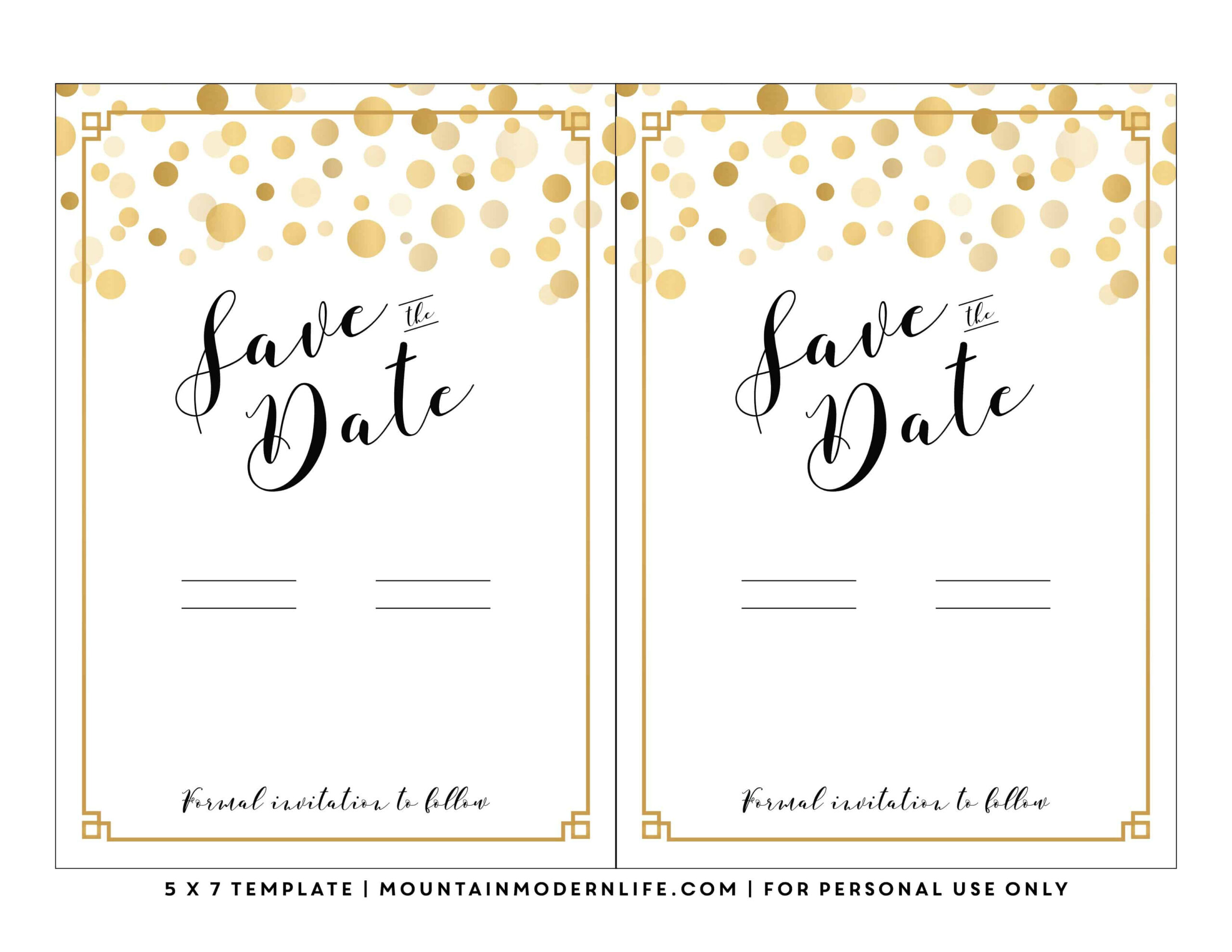 Modern Diy Save The Date Free Printable | Mountainmodernlife throughout Free Printable Save The Date