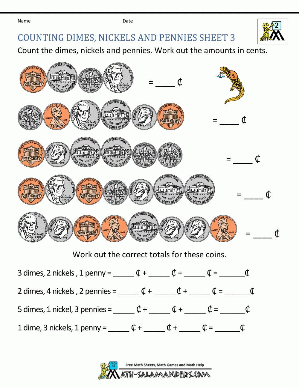 Money Worksheets For 2Nd Grade intended for Free Printable Worksheets For 2Nd Grade