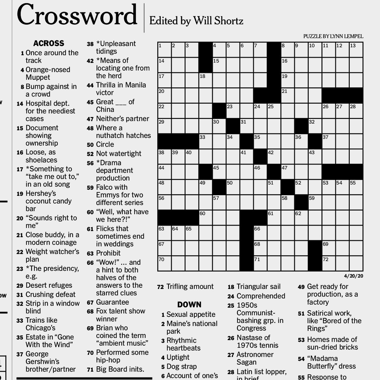 More Puzzles To Pass The Time - The New York Times for New York Times Crossword Printable Free Monday