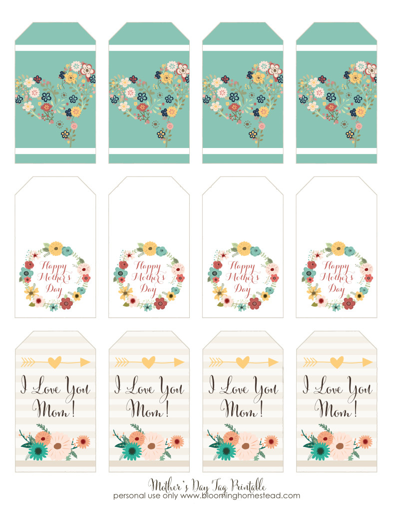 Mother&amp;#039;S Day Printable Gift Tags - Blooming Homestead regarding Free Printable Mothers Day Gifts