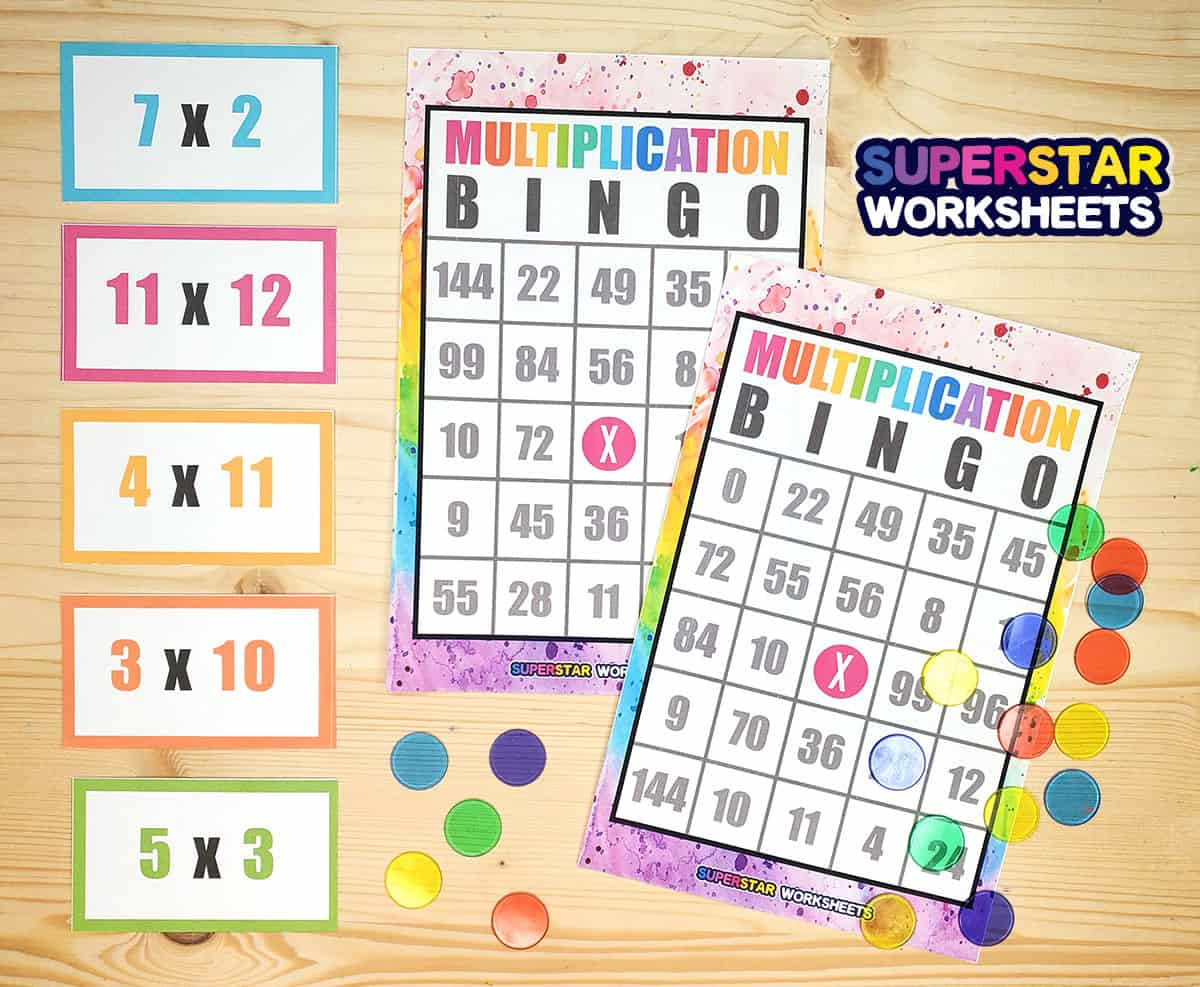 Multiplication Bingo - Superstar Worksheets intended for Free Printable Multiplication Bingo