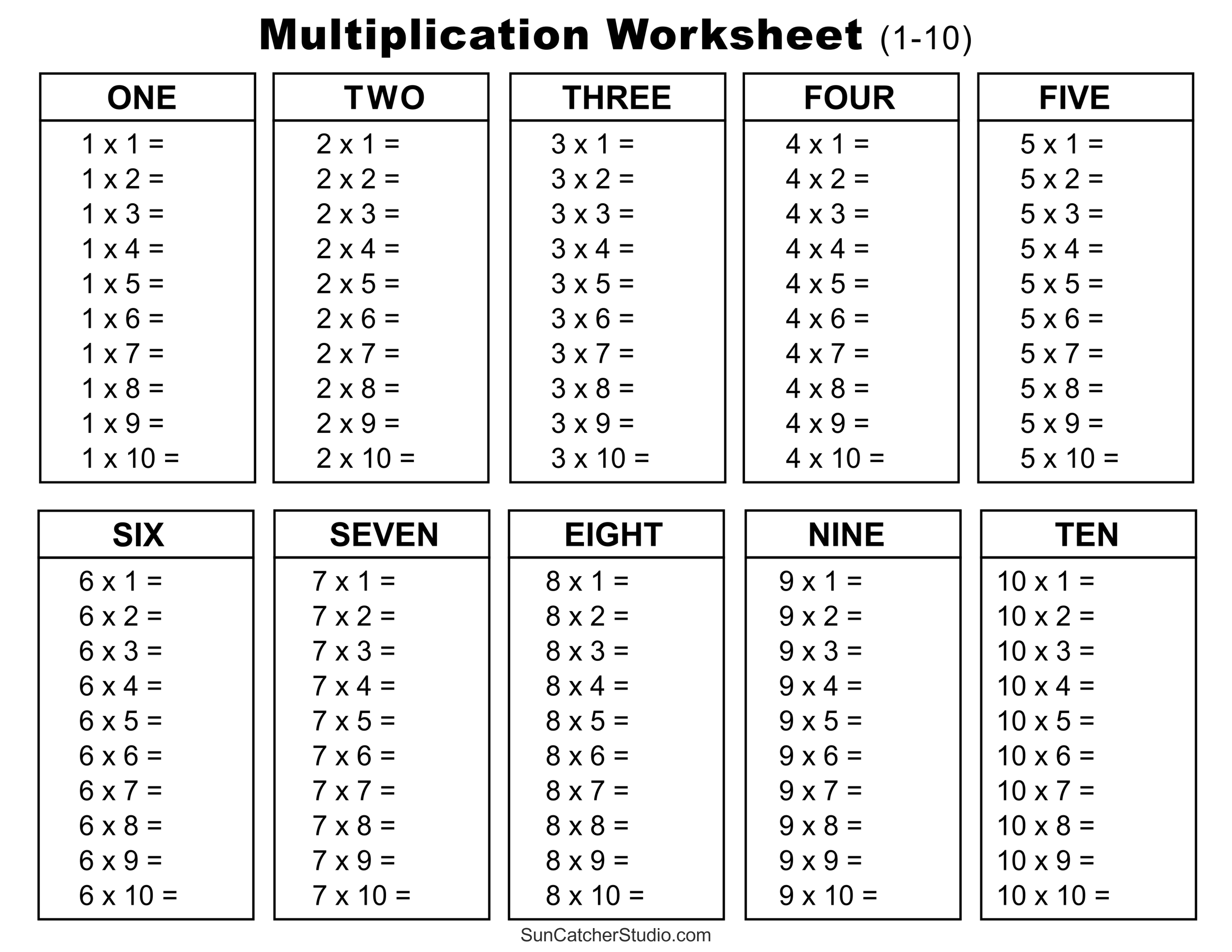 Multiplication Charts (Pdf): Free Printable Times Tables – Diy with regard to Free Printable Multiplication Table