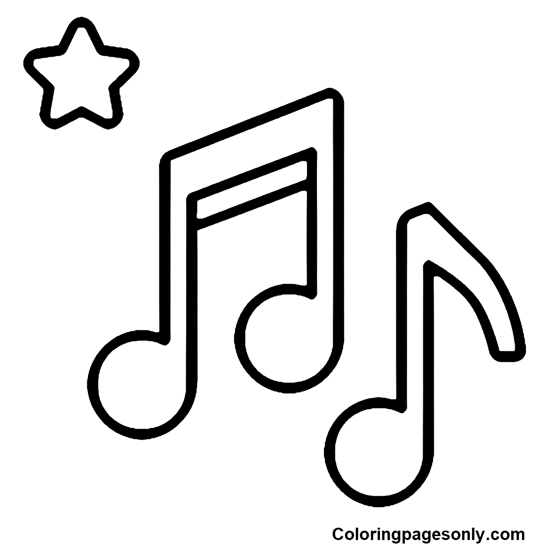 Music Notes Coloring Pages Printable For Free Download throughout Free Printable Pictures of Music Notes