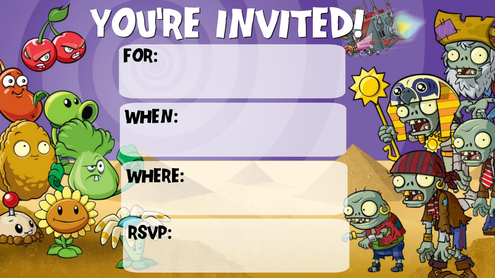 Musings Of An Average Mom: Plants Vs. Zombies Invitations with regard to Plants Vs Zombies Free Printable Invitations