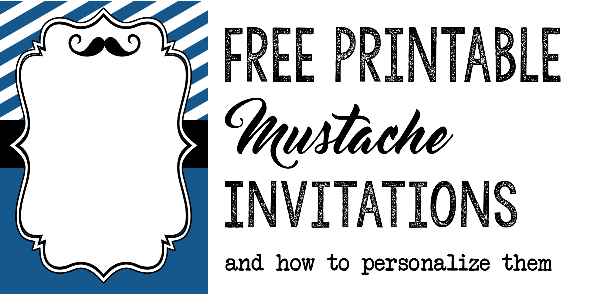 Mustache Party: Baby Shower Or Birthday Invite - Paper Trail Design inside Free Printable Mustache Invitations