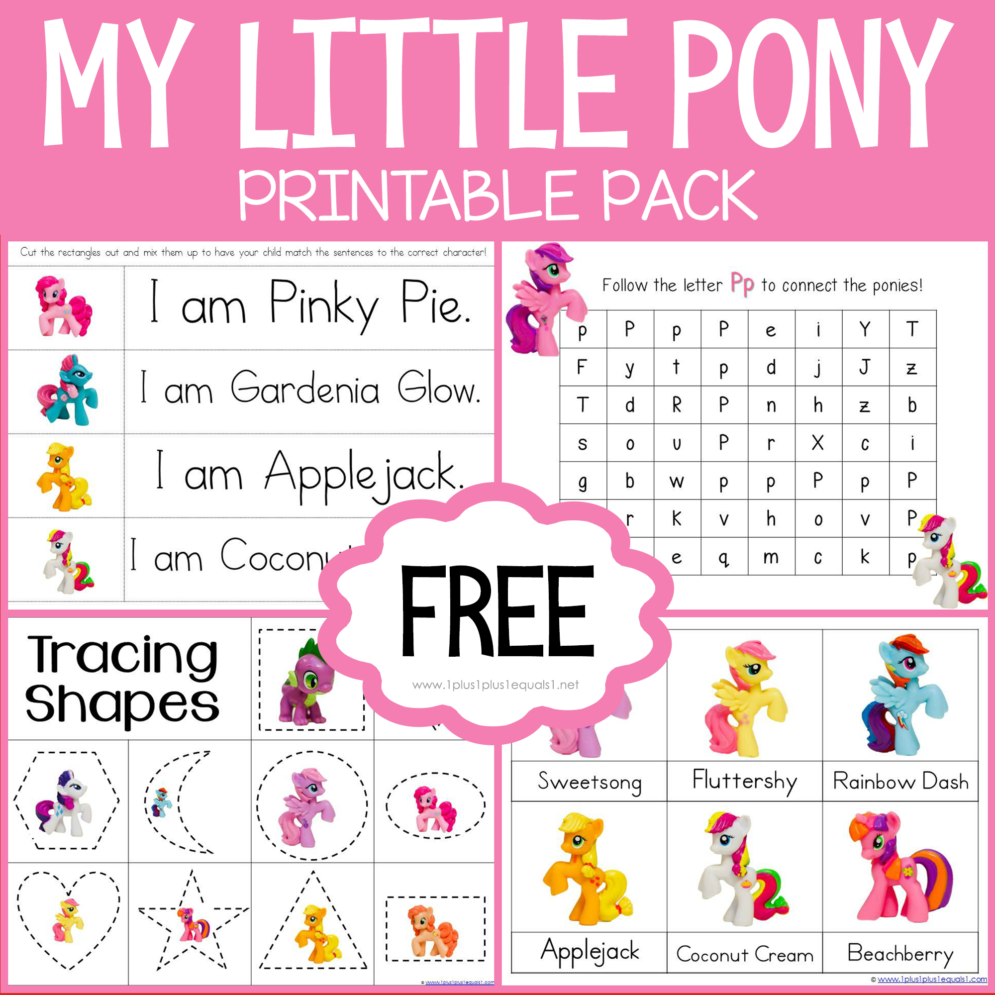 My Little Pony Printables - 1+1+1=1 with My Little Pony Free Printables