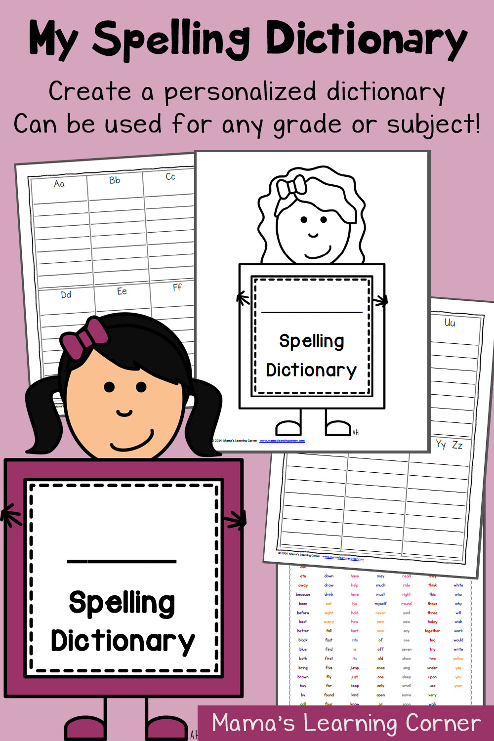 My Spelling Dictionary – Customize For Any Grade Or Subject for My Spelling Dictionary Printable Free