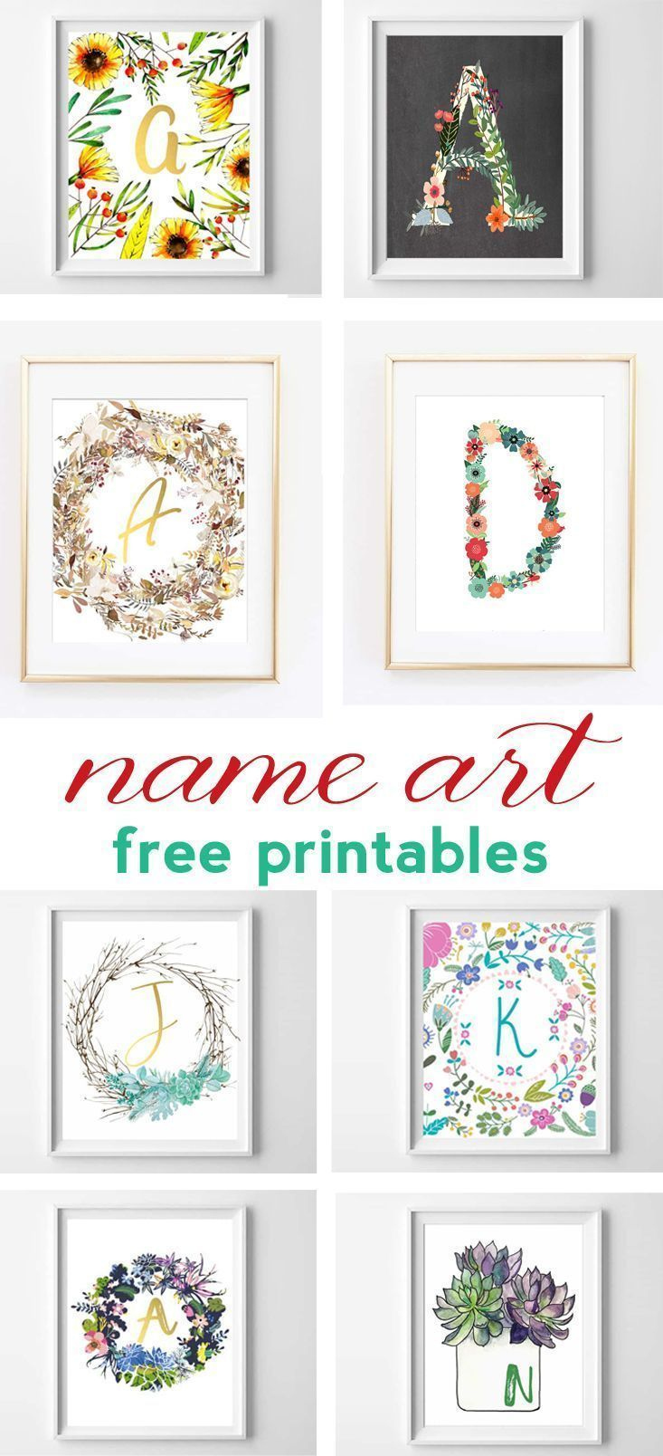 Name Art And Alphabet Printables {Free Printable Art} | Free with Free Printable Photo Letter Art