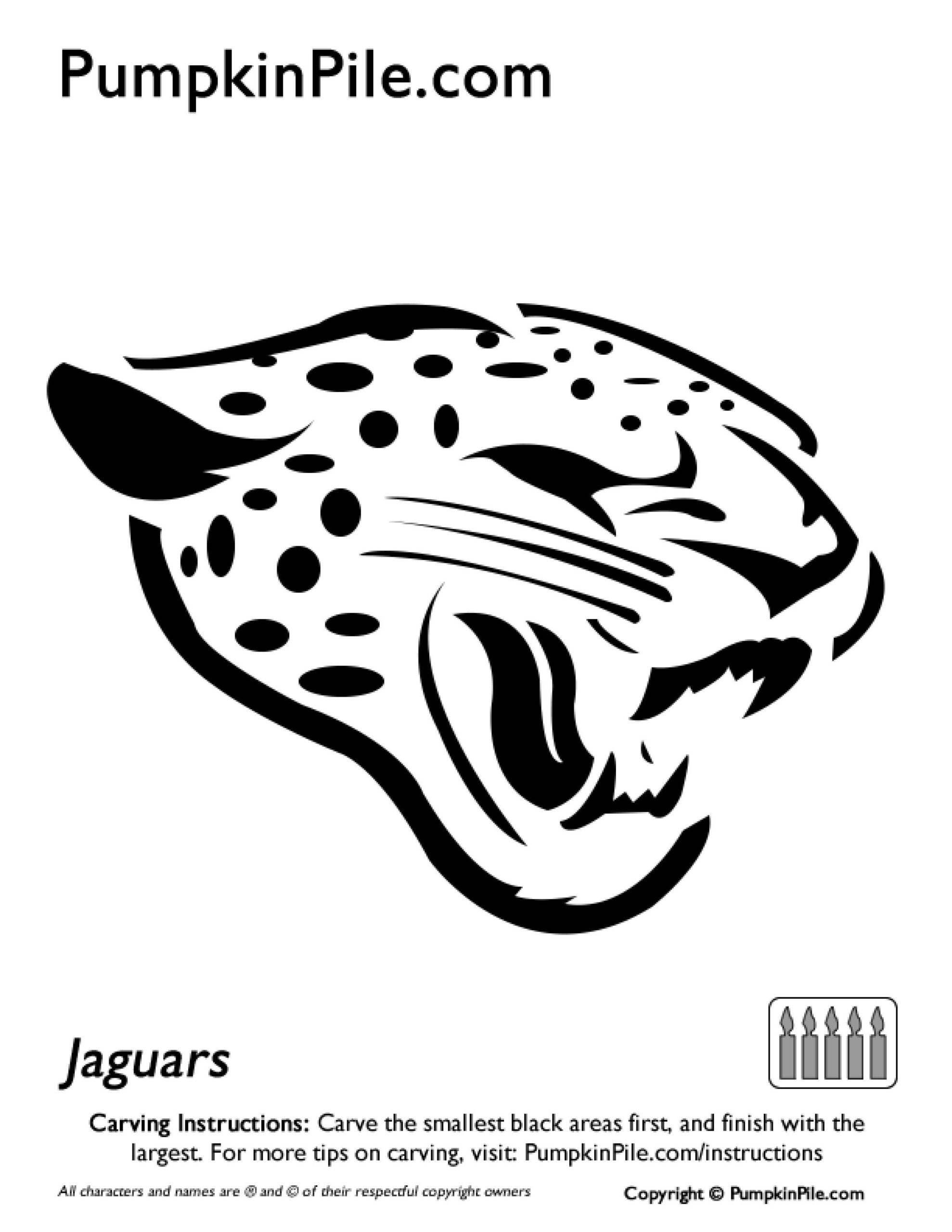 Nfl: Jacksonvile Jaguars (Free Pumpkin Stencil - Pumpkin Pattern with Printable Nfl Pumpkin Carving Patterns Free