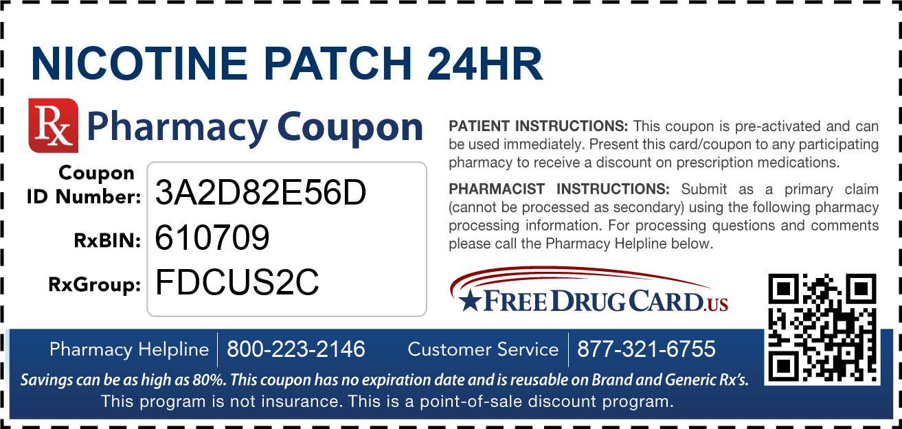 Nicotine Patch 24Hr Coupon - Free Prescription Savings At regarding Free Printable Nicotine Patch Coupons