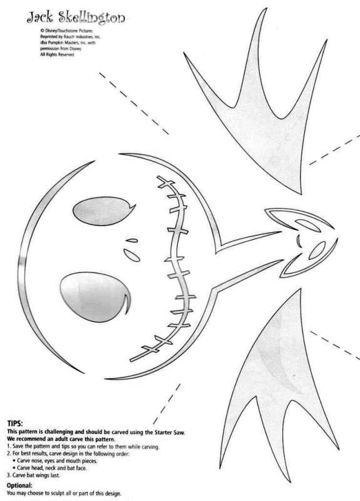 Nightmare Before Christmas: Jack Skellington (Pumpkin Stencil in Free Printable Jack Skellington Pumpkin Stencils