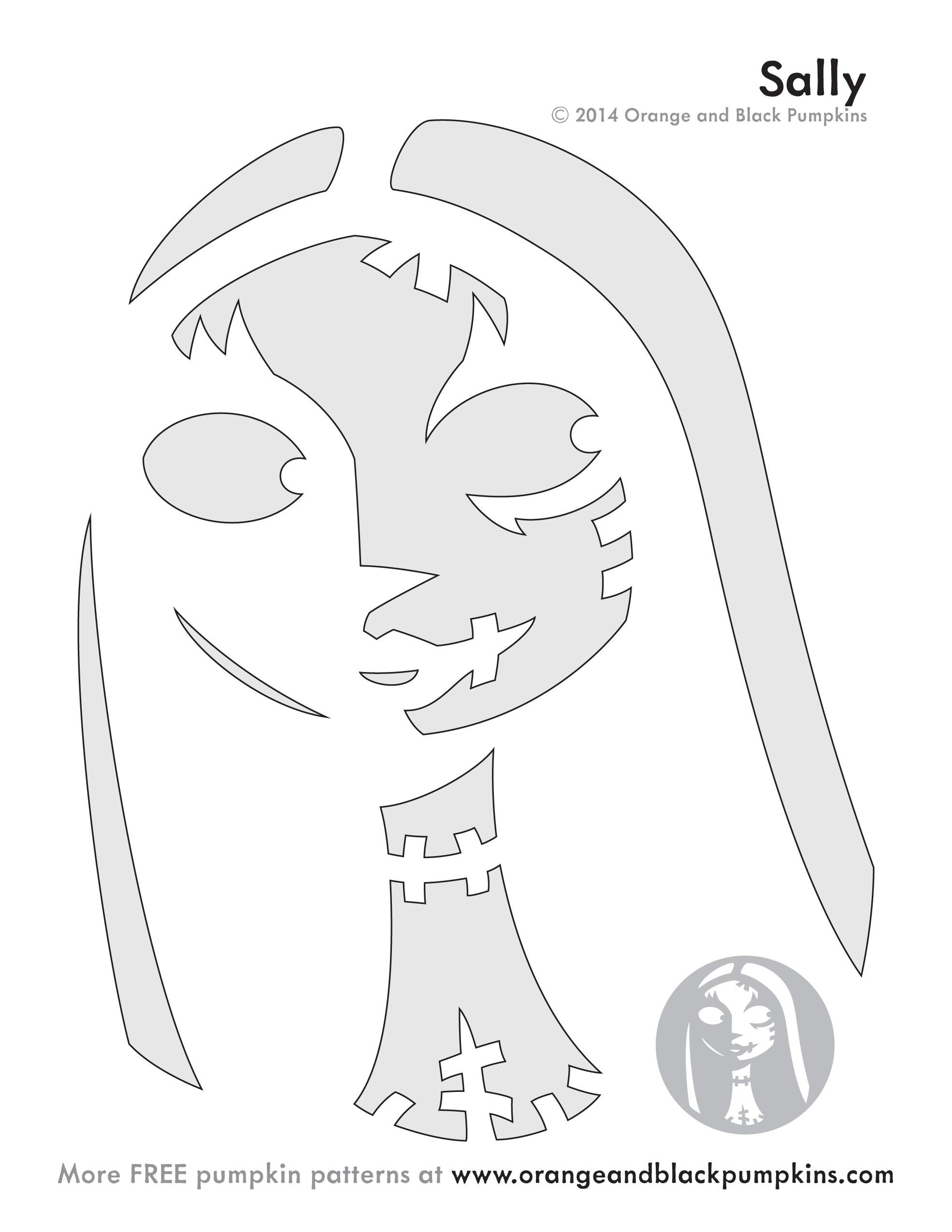 Nightmare Before Christmas: Sally (Pumpkin Stencil - Pumpkin intended for Free Printable Nightmare Before Christmas Pumpkin Stencils