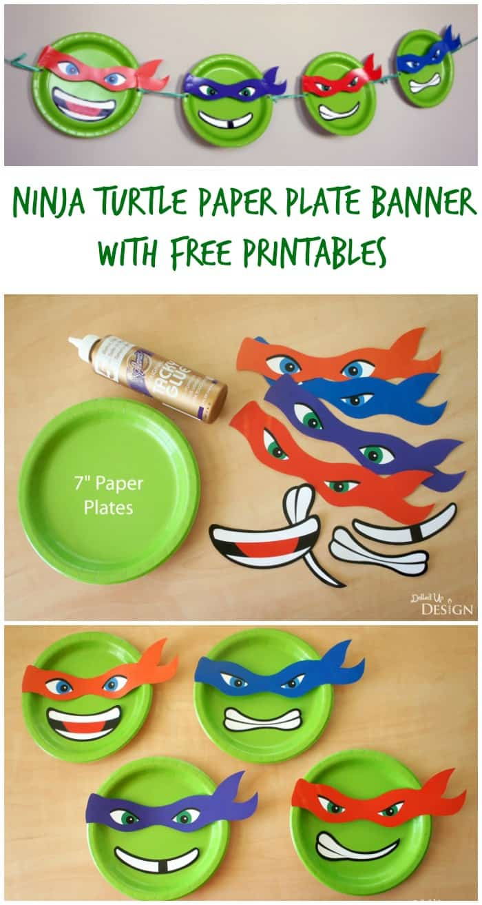 Ninja Turtle Paper Plate Banner With Free Printables pertaining to Free Printable Ninja Turtle Birthday Banner