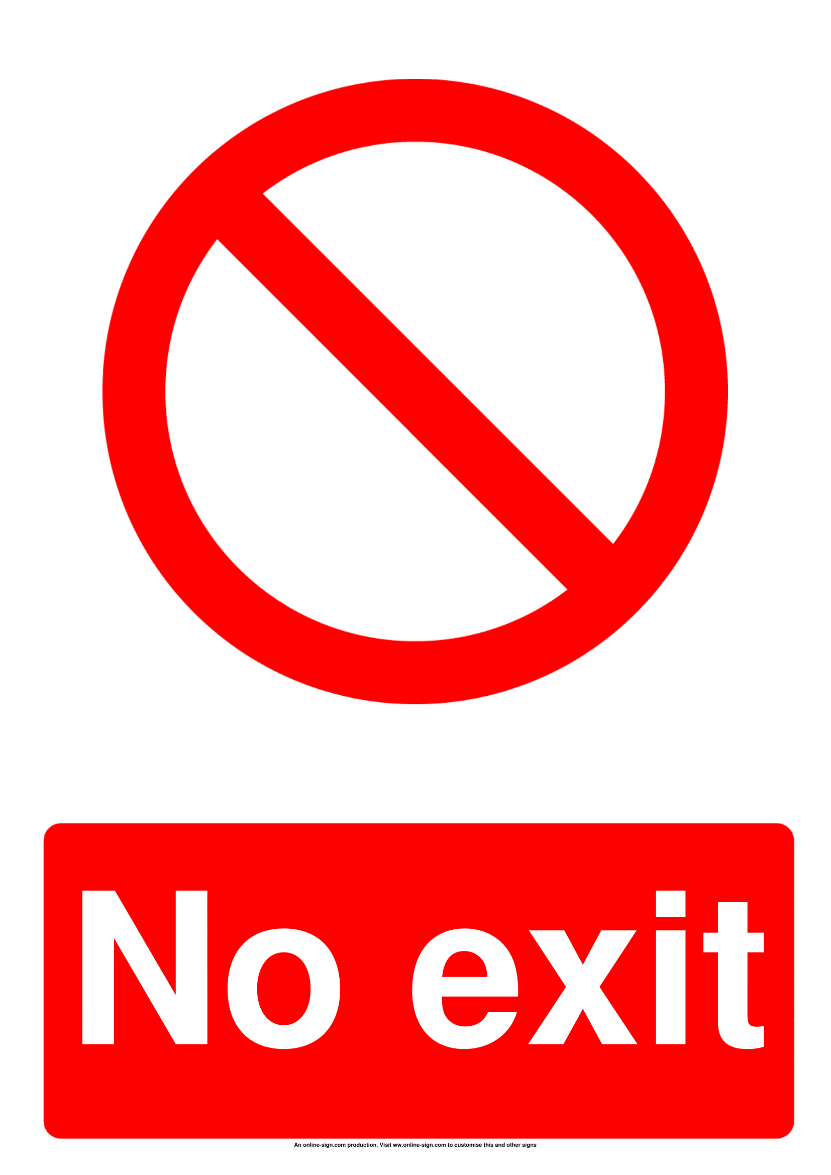 No Exit Signs | Poster Template within Free Printable No Exit Signs