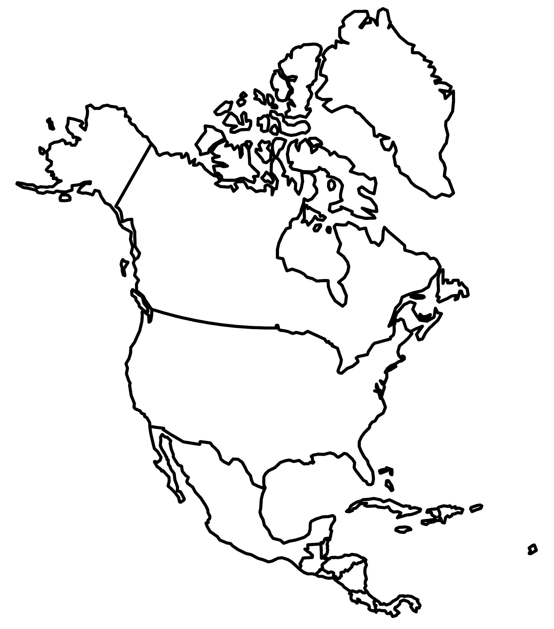 North America Blank Map And Country Outlines - Gis Geography intended for Free Printable Outline Map of North America