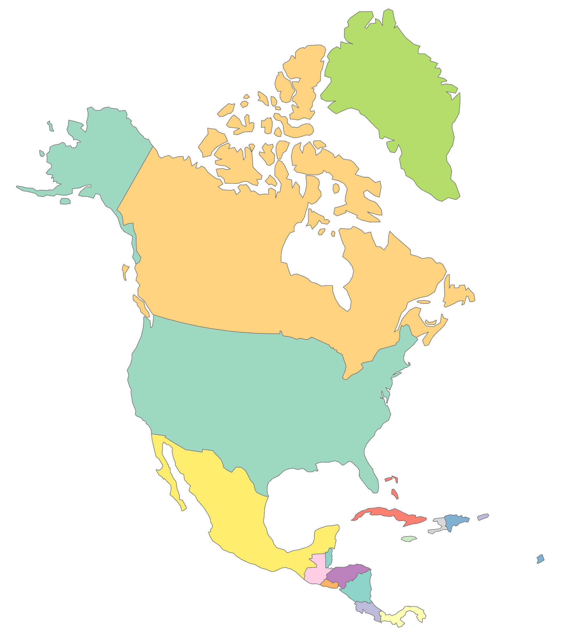 North America Blank Map And Country Outlines - Gis Geography with Free Printable Outline Map of North America