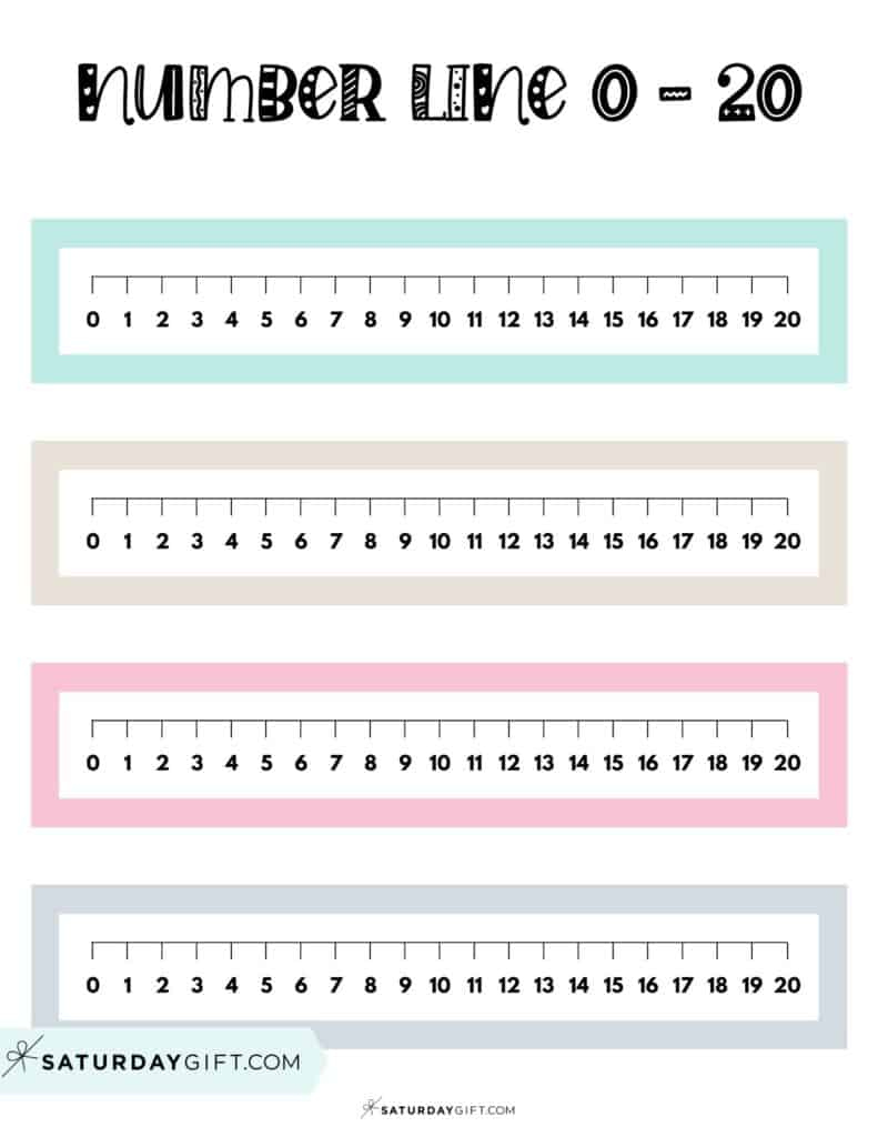 Number Line To 20 - 8 Cute &amp;amp; Free Printables And Blank Worksheets inside Free Printable Number Line 0-20