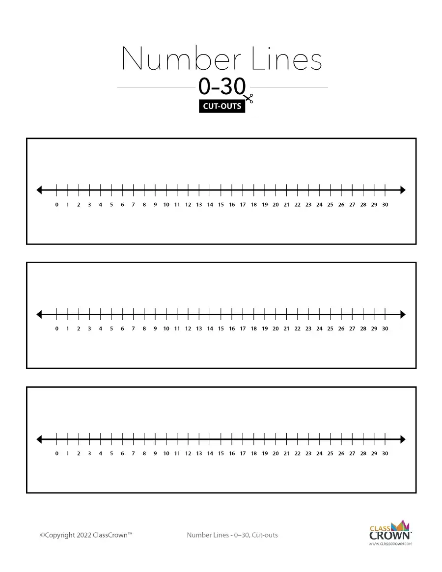 Number Line To 30: Cut-Out - Chart | Classcrown pertaining to Free Printable Number Line To 30