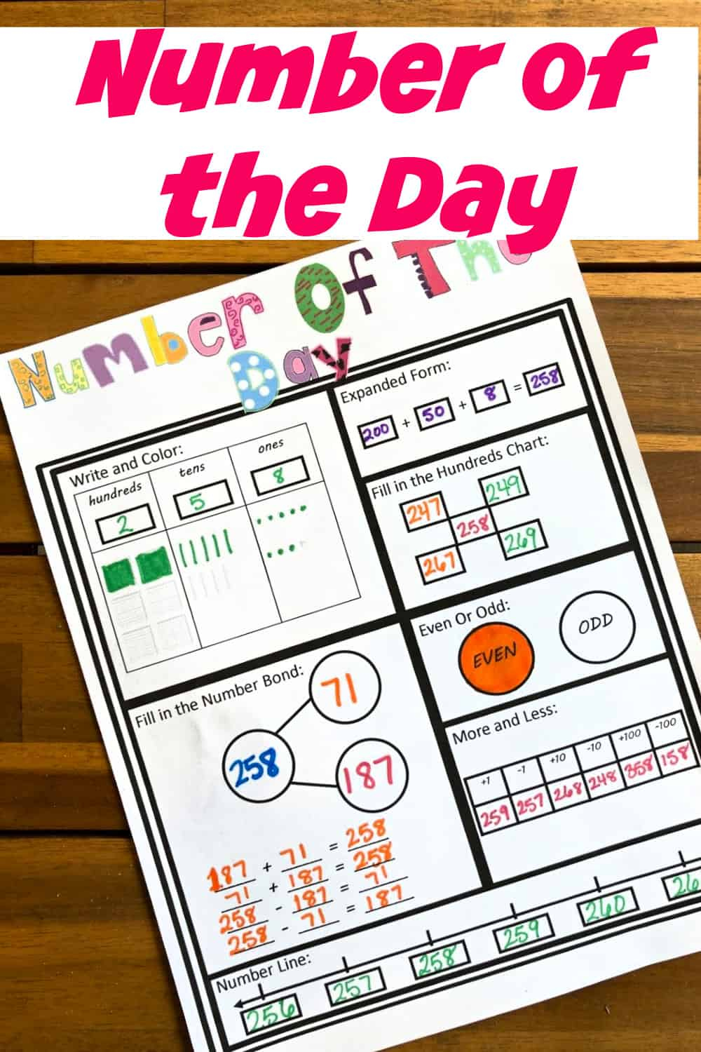 Number Of The Day Worksheet | Free Printable for Free Printable Number Of The Day Worksheets