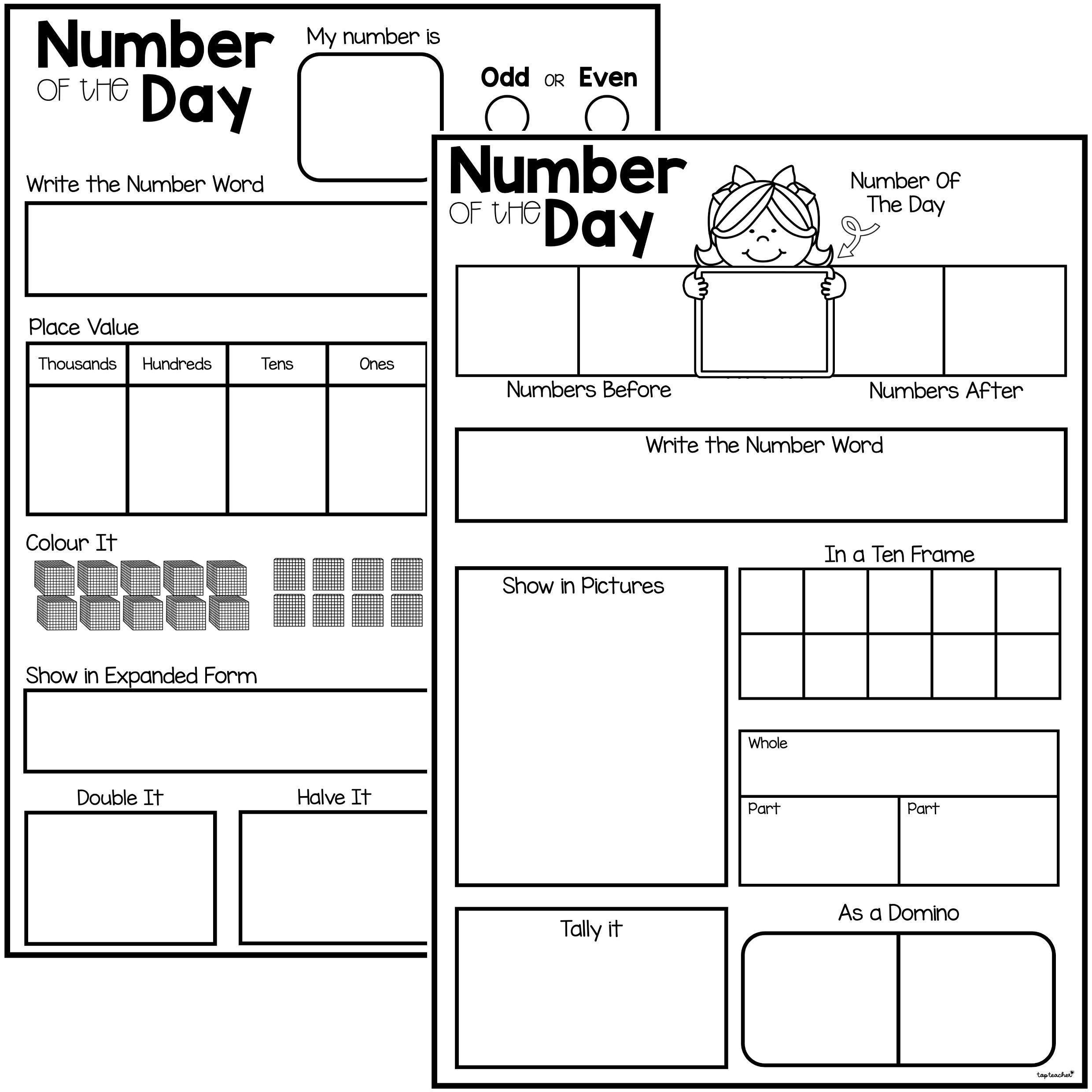 Number Of The Day Worksheets - Top Teacher regarding Free Printable Number of the Day Worksheets