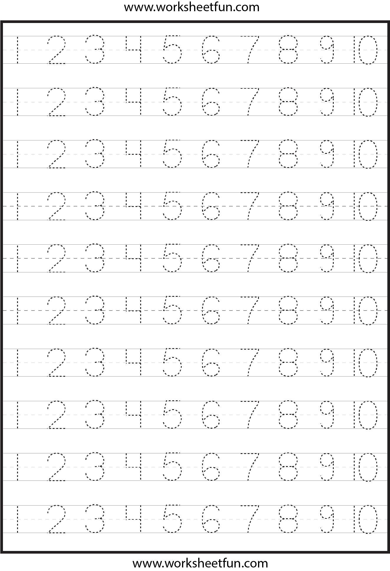 Number Tracing Worksheets with Free Printable Tracing Letters And Numbers Worksheets