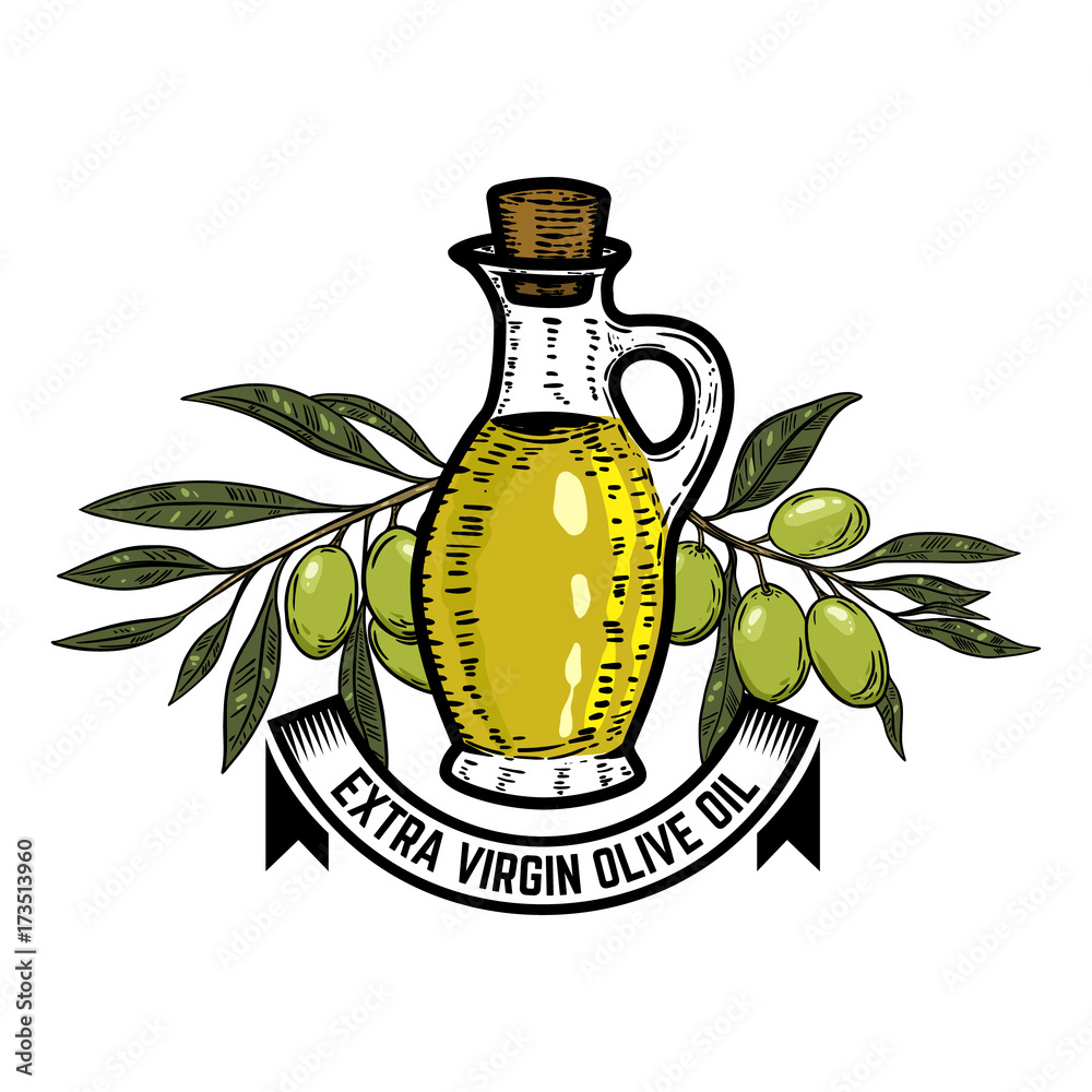 Olive Oil Label Template. Olive Branch. Stock Vector | Adobe Stock pertaining to Free Printable Olive Oil Labels