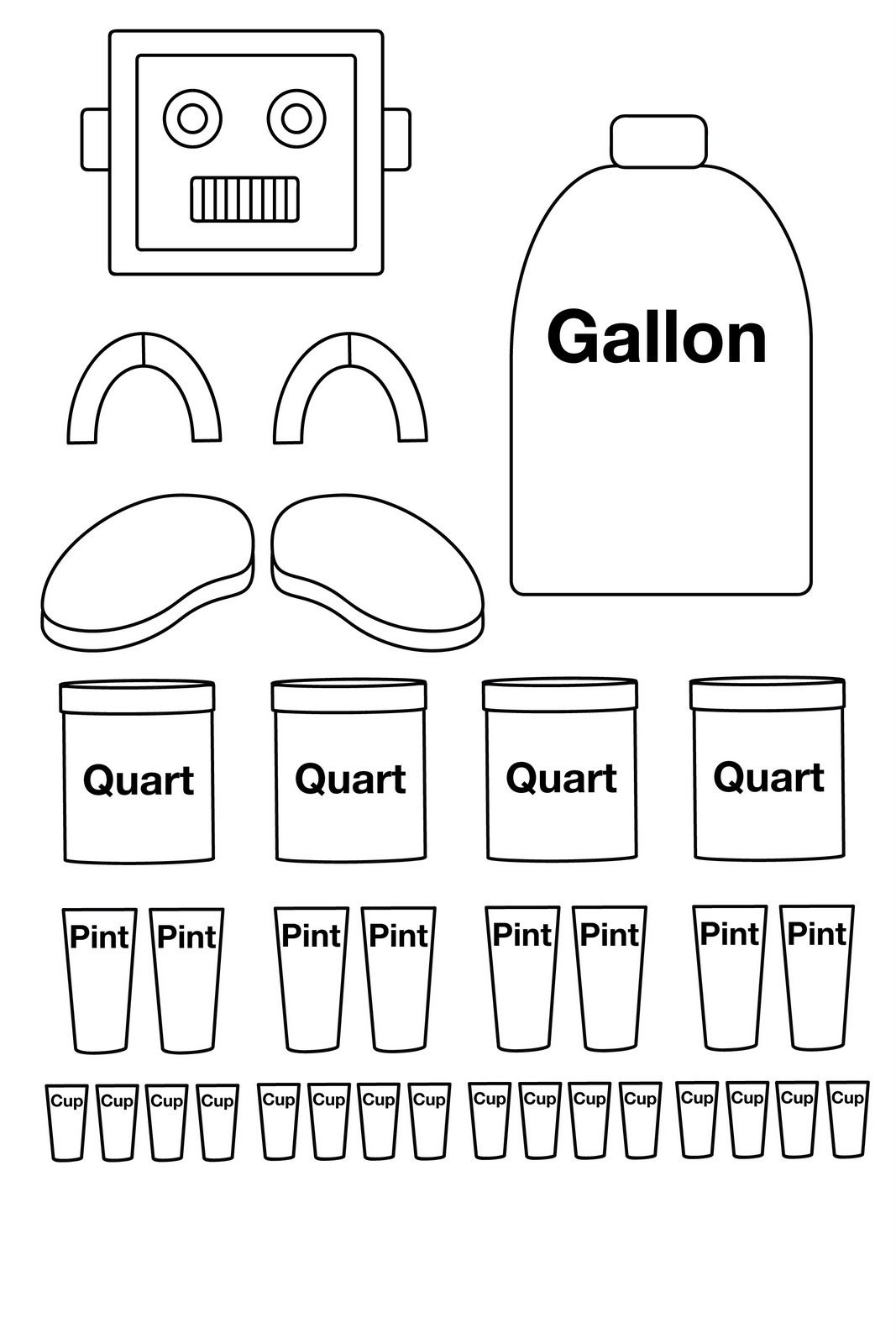 Other Graphical Works: Children&amp;#039;S Graphics To Color And Learn for Gallon Bot Printable Free