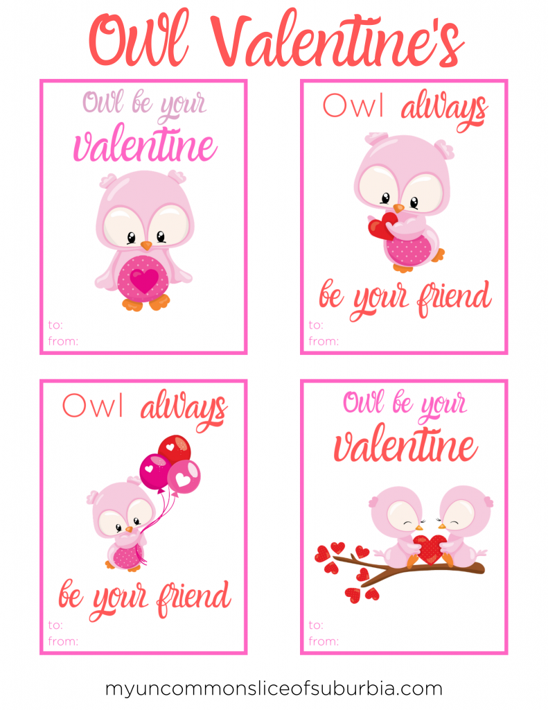 Owl Valentine Cards Free Printable pertaining to Free Printable Owl Valentine Cards