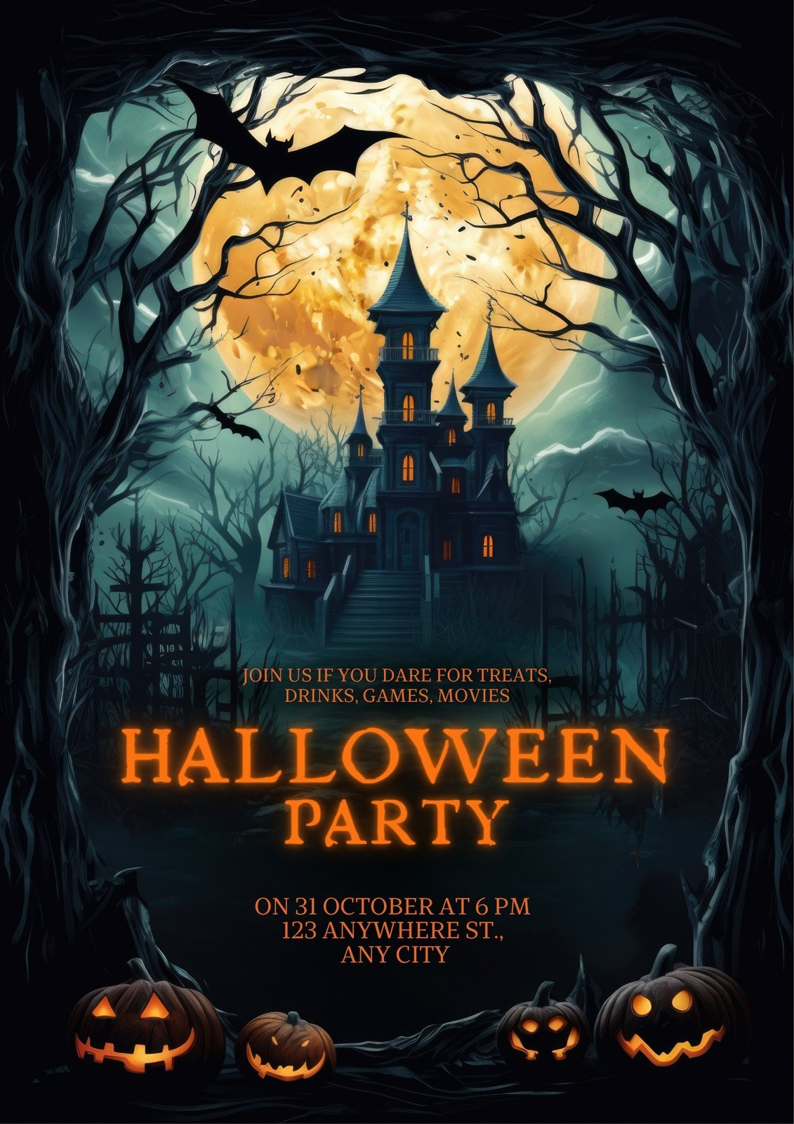 Page 2 - Free Custom Printable Halloween Poster Templates | Canva with Free Printable Halloween Flyer Templates