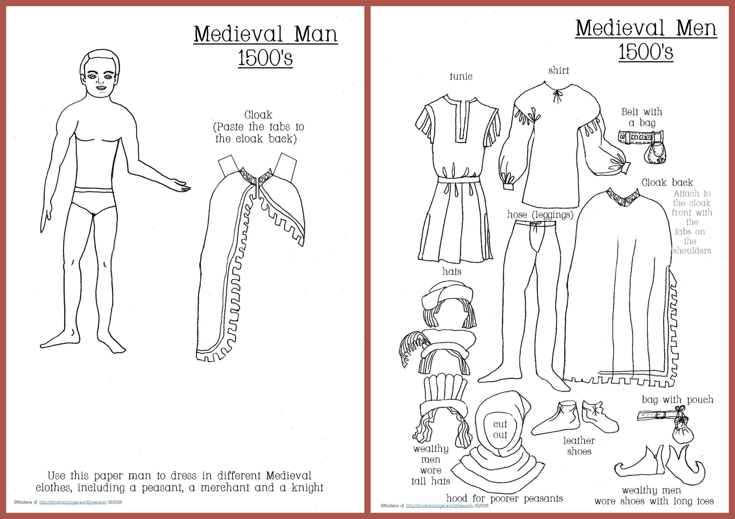 Paper Dolls | Practical Pages throughout Medieval Paper Dolls Free Printable