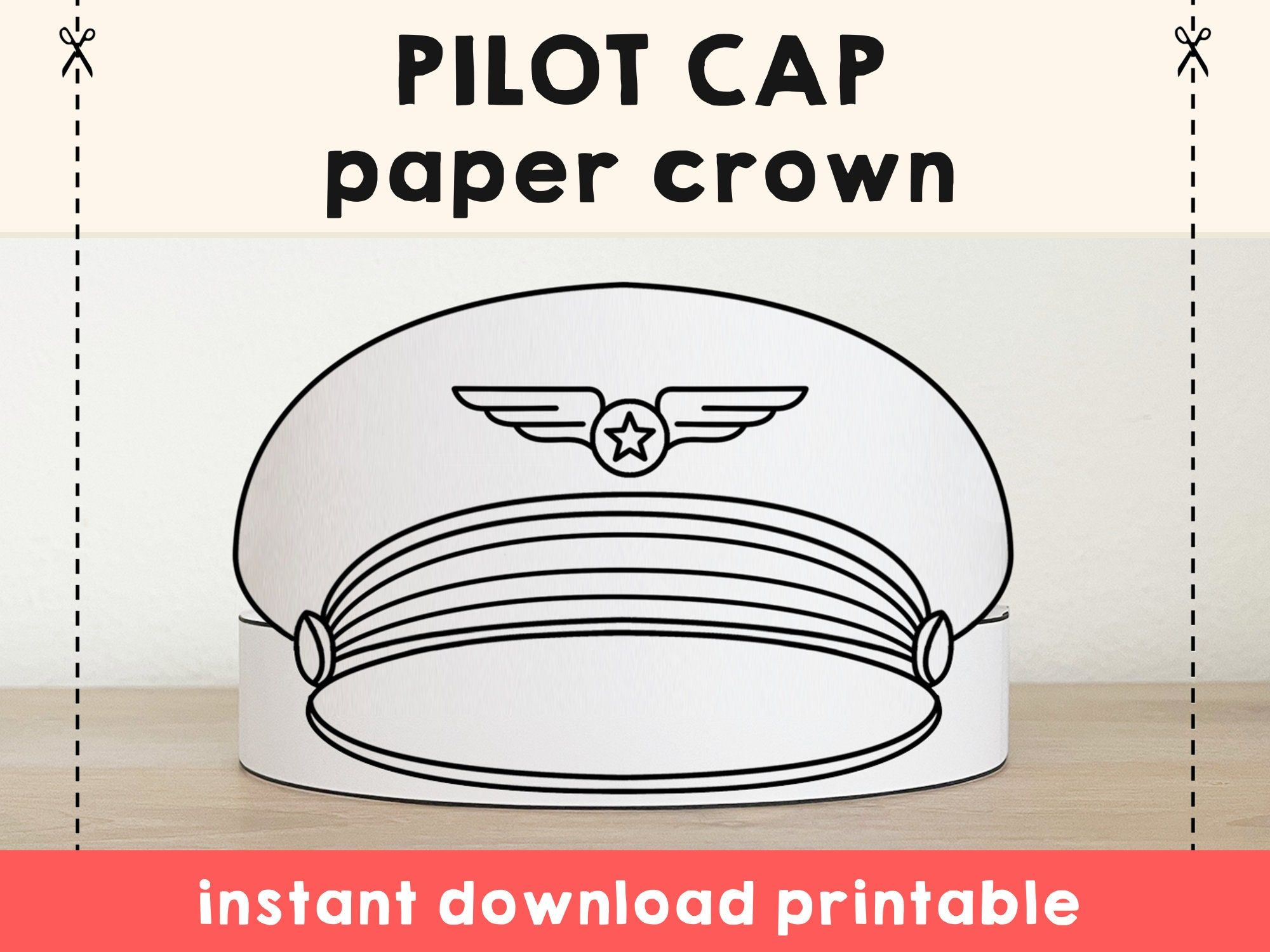 Paper Hat Template Free Printable - Shop On Pinterest for Free Printable Pilot Hat Template