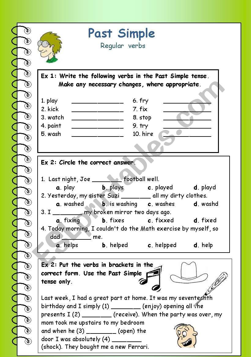 Past Simple - Regular Verbs - Esl Worksheetsharbel18 pertaining to Free Printable Past Tense Verbs Worksheets