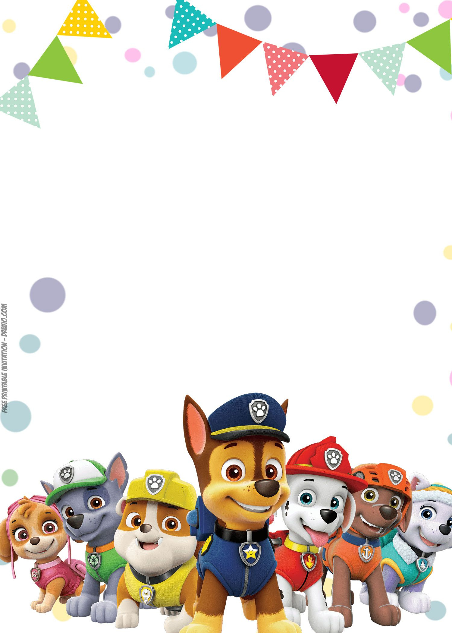 Paw Patrol Free Printable Invitation Template - Printable with regard to Free Printable Paw Patrol Invitations