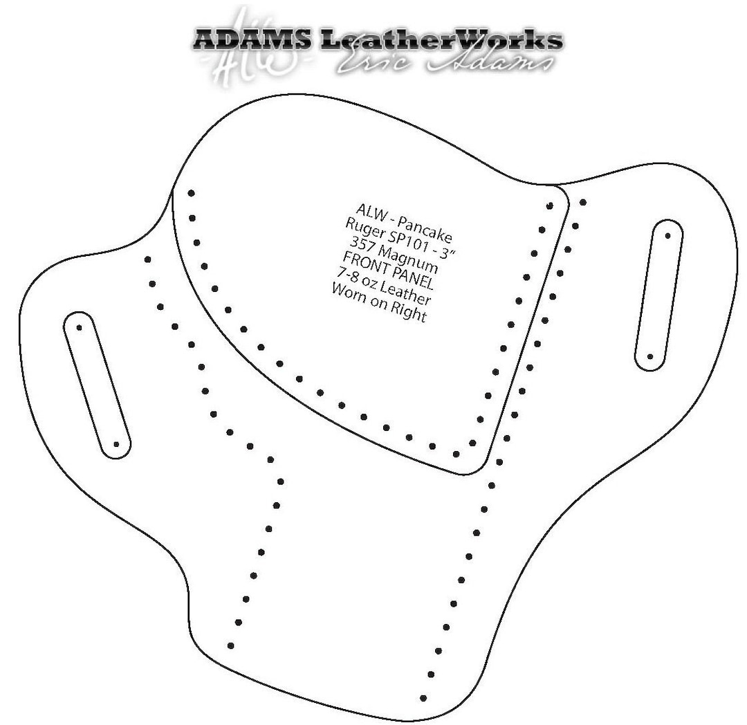 Pdf Digital Pattern Ruger Sp101 3 Pancake Style Leather Holster within Free Printable Holster Patterns